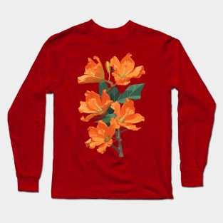 African Tulip Tree Orange Flowers Long Sleeve T-Shirt